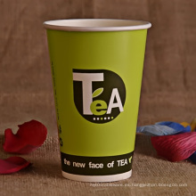 Logotipo de encargo impreso de la taza de papel para la taza caliente del papel del té / del café